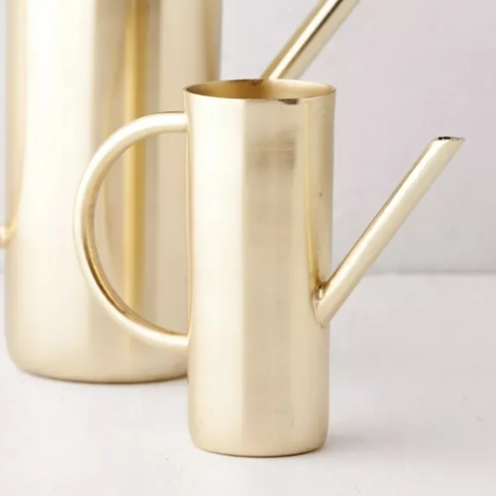 Roxy Watering Can Vase in Rubbed Gold Tone Size Small NWT